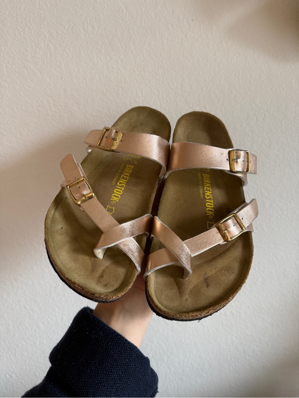 Golden birkenstocks